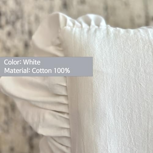 Cozymomdeco Korean Made Chair Pad Slipcover 17.7'X17.7' Chair Cushion Cover Ties With Ruffle Farmhouse Decor No Cushion Insert thumb #1