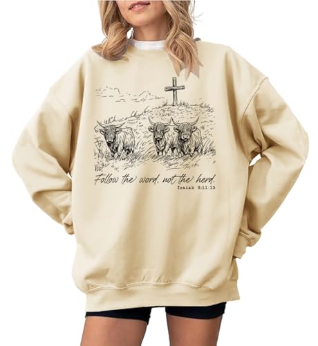 Antidaa Follow The Word Not The Herd Sweatshirt Unisex Christian Hoodie Jesus Bible Verse God Faith Graphic Pullover Top3