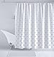 YOUNG DA - Duschvorhang Textil Weiß Grau Stern, Anti-Schimmel Duschvorhang für Badezimmer, Waschbare, Wasserdichter mit 12 Duschvorhängeringen, 180x180 cm