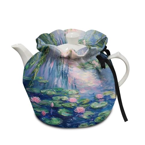 Cozeyat Lotus Tea Pot Dust Cozies, Durable Tea Cosy Breakfast Warmer Kitchen Teapot Cover Insulation and Keep Warm for Housewife & Mom, Home Kitchen Decoration