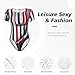 YANYU Red Blue White Gray Stripes Print Adult Romper Womens Short Sleeve Onesie Bodysuit Casual Comfort Fashion Outfit