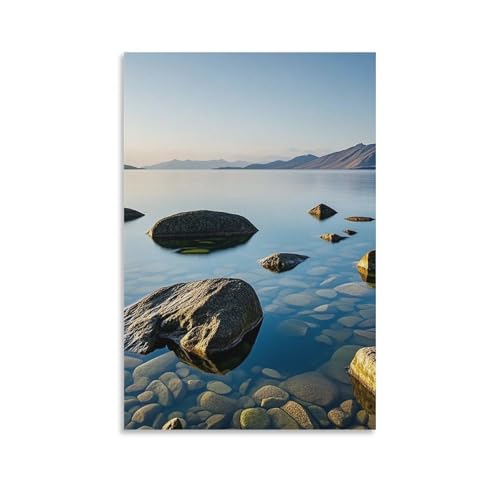 Toile murale imprimée Basalte au coucher du soleil pour décoration maison 60x90cm