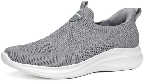 （12:30時点） [フォクスセンス] スニーカー 【立ったままスッと履ける 手を使わない 理学療法士推薦】 ウォーキングシューズ メンズ レディース スポーツシューズ ランニングシューズ ローファー カジュアルシューズ 紐なし 世界一快適 通勤 歩きやすい 立ち仕事 軽量 グレー/ホワイト 26.5cm T1508-03