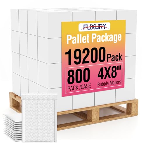 Image of Fuxury Bubble Mailers 4x8 inch White Padded Envelopes 19200 Pack Bulk