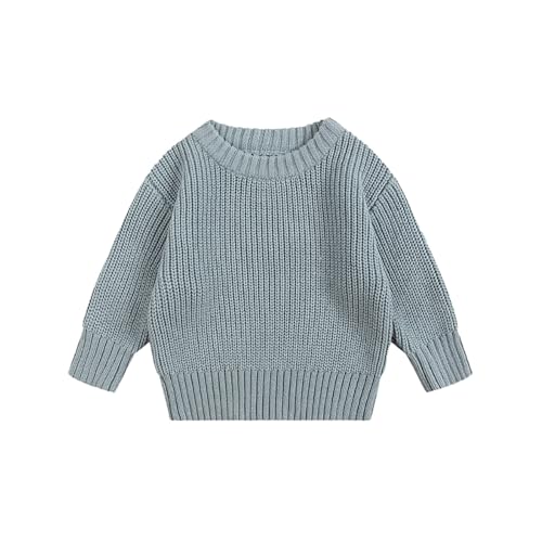 Pull enfant chaud et doux en laine vêtement d'hiver casual bleu ciel 5-6 ans