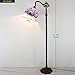 WERFACTORY Floor Lamp Tiffany Style Blue Purple Stained Glass Arched Lamp 12X18X64 Inches Gooseneck Adjustable Corner Standing Reading Light Decor Bedroom Living Room S003C Series