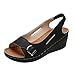 Chaussures Bout Ouvert Ajustable Bride Cheville Souples Escarpins Chaussure Sécurité Femme Mesh Fashion Perennial Seasonal Basic Chaussure Tongs de Plage et Claquettes de Piscine(Noir,36)