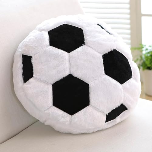 Skyearman Coussin Peluche de Football, Coussin de Football Moelleux et Doux Décoration, Créatives Anniversaire Cadeau de Fête, 45 x 45cm (Football)