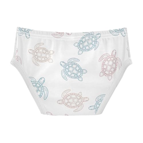 CHIFIGNO Boys' Underwear Cotton Briefs Printed Breathable Little Boy Brief Underwear, Pastel Sea Turtle White2