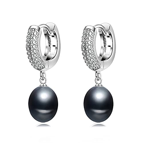 Boucles d'oreilles perles de culture d'eau douce naturelles blanches pour mariage élégant