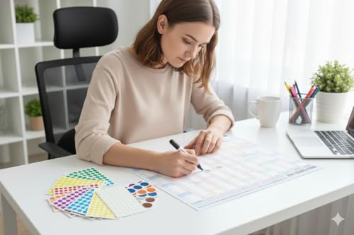 Image of 2025 Twin-Wire Binding Wall Calendar, 12x17 inches, Perfect for Planning and Organizing Home (colour plannar)