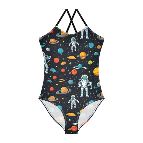 Space Planet Astronaut Girls One Piece Swimsuit Beach Swimwear 20853845