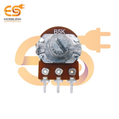 Image of Electronic Spices 5k 3 Pin Round Shaft Rotary Potentiometer Volume Pot 5K with Knob for Multiple Applications (Pack of 4)
