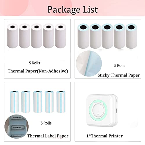 Pocket thermische printer, multifunctionele mini fotoprinter, draadloze bluetooth printer, labelprinter, labelprinter… - Image 4