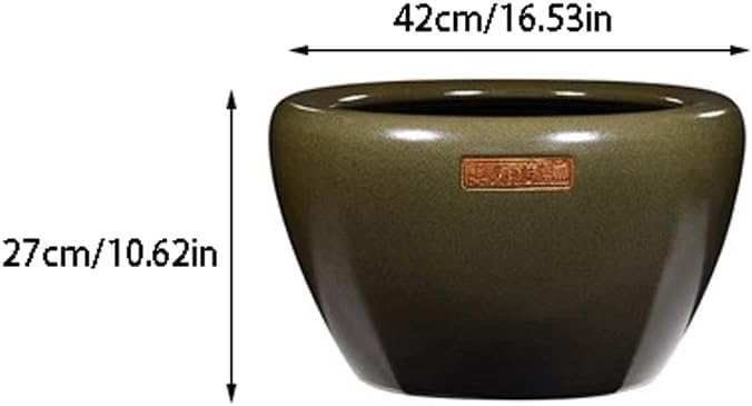 Fish Bowls Hydroponic Plant Container Ceramic Solid Color Fish Tank Household Rice Tank Courtyard Turtle Water Tank Entrance Decorative Ornaments Aquarium Entry Fish Tank (Size : Small)