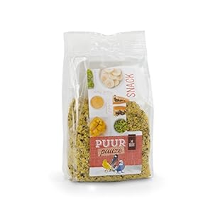 PUUR Pauze Streusel Obst- und Kräuter-200 g – Vogel-Leckerli – Honig/Mango/Banana/Papaya/Petersilie