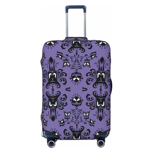 Horror pattern on purple background Print Travel Suitcase Cover Luggage Protector with Elastic Anti Scratch for Carry On