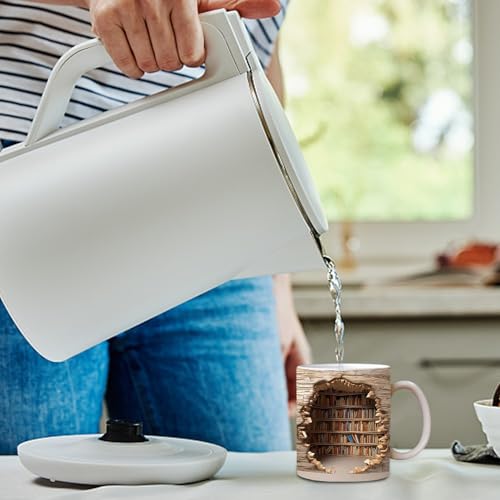 Mug bibliothèque trou en céramique novelty de 350ml pour lectrices - 3