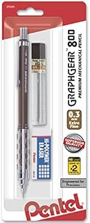 Pentel Graph Gear 800 Mechanical Drafting Pencil, 0.3mm, Brown Barrel with Lead (PG803LZBP)
