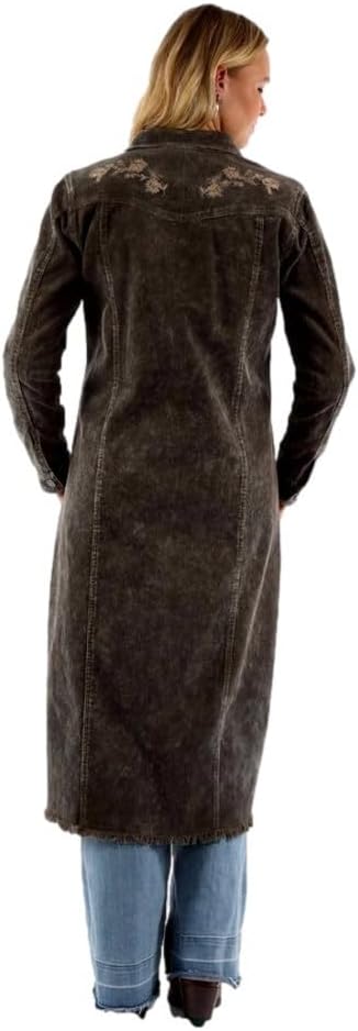 Scully Western Jacket Womens Corduroy Duster Button Olive F0_HC951