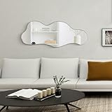 【Perfekte Größe | Beidseitig aufhängbar】Dieser Badezimmerspiegel misst ca. 100 x 40 cm und verfügt über 4 Haken auf der Rückseite, sodass er sowohl vertikal als auch horizontal aufgehängt werden kann und somit Ihren unterschiedlichen Bedürfnissen gerecht wird. Mit den von uns mitgelieferten Schrauben lässt er sich ganz einfach anbringen