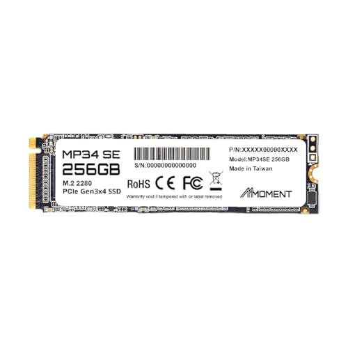 Image of MMOMENT SSD MP34 SE 256GB PCIe Gen3 NVMe M.2 2280 Internal Solid State Drive, Read Speed Up to 2100MB /s