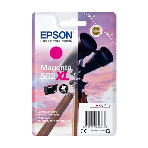 Epson 502XL Magenta Binoculars, High Yield Genuine Ink Cartridge