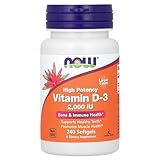 NOW Foods Supplements, Vitamin D-3 2,000 IU, High Potency, Structural Support*, 240 Softgels