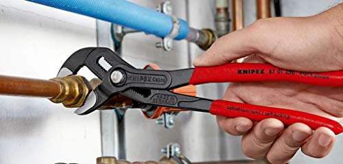 Image of KNIPEX Cobra Water Pump Pliers (Plastic Grip, Red, 250 mm)