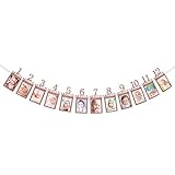 12 Month Photo Banner for First Birthday,Rose Gold Monthly Milestone Photo Banner, 1st Birthday Banner for Newborn to 12 Months Growth Record