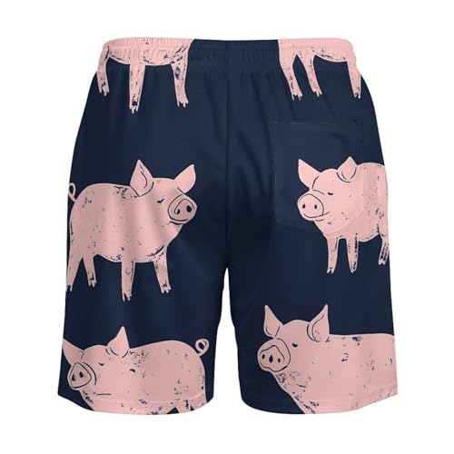 Cute Pigs Beach Shorts for Men Swim Trunks Quick Dry Swim Shorts with Compression Liner Pocket4