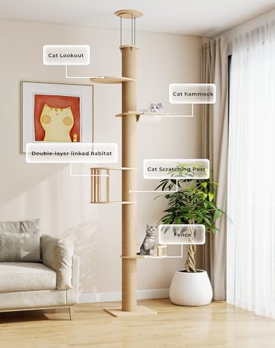Árbol para gatos de suelo a techo COZIWOW con rascador miniatura 5