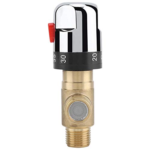 Zyyini Thermostatic Mixing Valve, Solid Brass Water Temperature Control