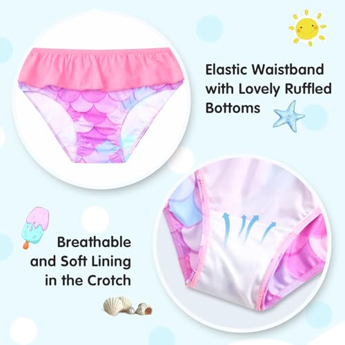 Image of Girls Rash Guard Swimsuit Long Sleeve Tankini Sets Two Pieces Bathing Suit Swimwear UPF 50+ Sun Protection