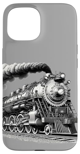 iPhone 15 Steam Locomotive Train Vintage 1940s Style Engine Railroad Case
