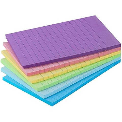 Early Buy 4x6 Lined Sticky Notes with 6 Pastel Color Self-Stick Notes 6 Pads/Pack, 45 Sheets/pad Cover