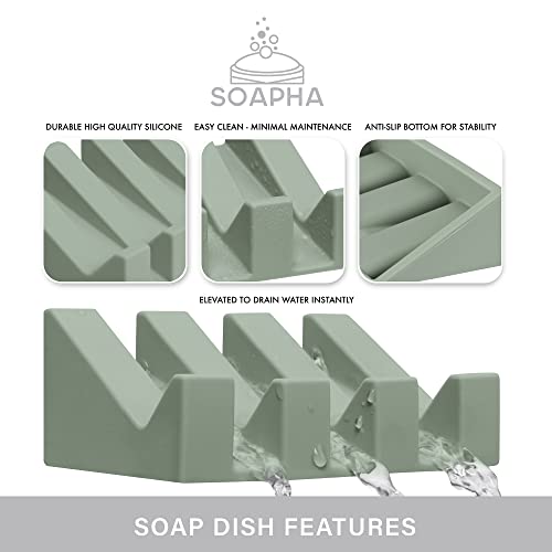 Silicone Soap Dish with Drainage, Soap Dishes for Bathroom Shower, Kitchen, Travel - Image 4
