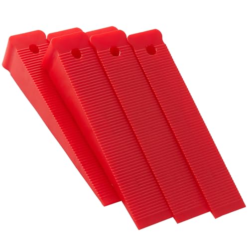 Image of Red Plastic Composite Shims and Leveling Wedges - Extreme Load Support, Never Rot, 6-Pack for Furniture, Door, Toilet Adjustments Stock Your Home