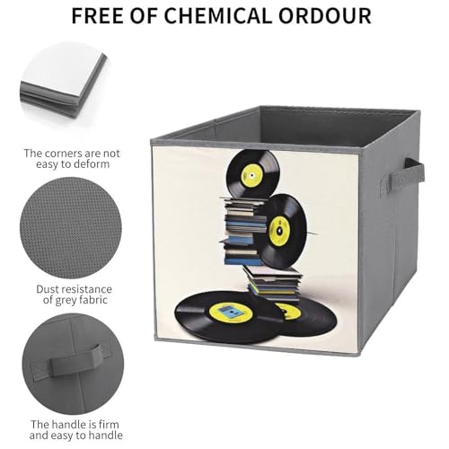 Bacs de rangement pliables et cubes de stockage pour disques vinyles - 4