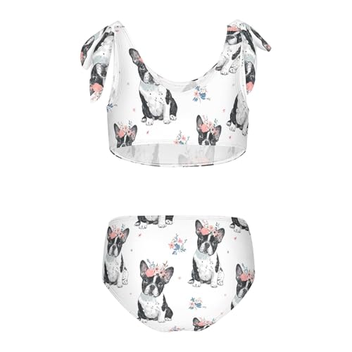 Image of Wusikd Pink Bows Girls Swimsuits Two Piece Hearts Ribbons Swimwear Bikini Set for for Girls Size 11-12T