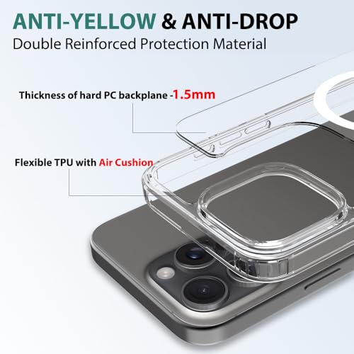 Image of iPhone 16 pro max Case [Compatible with Magsafe]Translucent Matte Phone Cover, [10 FT Military Grade Drop Protection] Slim Durable Shockproof Protective (Transparent Magnetic, iPhone 16 Pro Max)