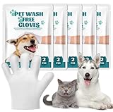 QQCherry Dog Cleaning Wipes Gloves Wipes,10 Pcs Pet Cleaning and Grooming Gloves for Cats Dogs,Gentl