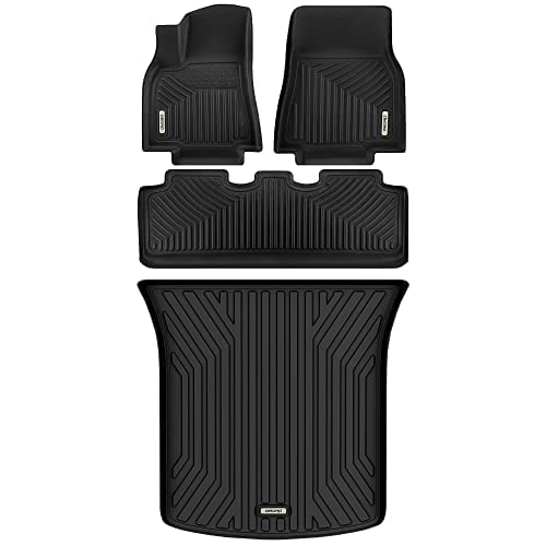 Oedro Floor Mats & Cargo Mats Fits For 2020-2022 Tesla Model Y 5-Passenger Only, Custom Fit Floor Liners 1St & 2Nd & Trunk Mats All Weather Car Mats Set #TOP19
