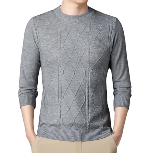 Solid Color Casual Simple Classic Round Neck Slim Texture Men's Bottoming Sweater