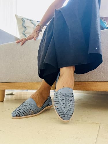 Image of Macarena Collection Leather Sandals for Women | Handmade Mexican Huarache | Woven Slip-On Shoes with Cushioned Insole | Artisan Crafted Genuine Leather