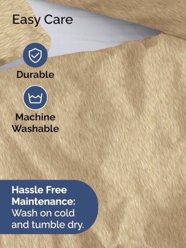 Image of Duvet Cover King Size - 3 Piece Set with Zipper Closure - Heathered Tan | Extra Soft King Duvet Cover 104 inch x 90 inch with 2 Pillow Shams, Hotel Luxury w / Zipper Closures & Ties, Comfy & Breathable, Comfy