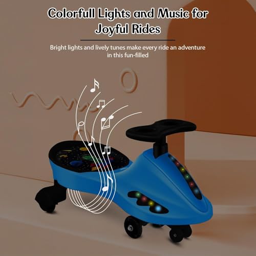 Image of StarAndDaisy Swing Car for Kids /Push Twister Car with Music /Kids Ride Ons /, Light & 360 Steering - Safe, Durable, and Fun Wiggle Car for Toddlers and Childrens - (Blue)