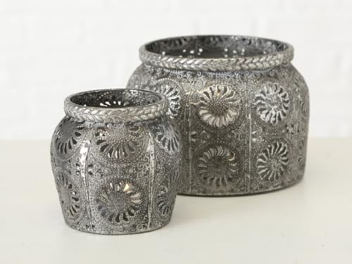 Boltze Virdis Windlicht Silber 15 cm (1 Stück)