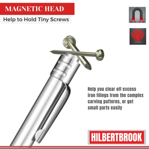 Hilbertbrook Scribe Tool 2 Pcs Tungsten Carbide Engraving Pen Scribing Tools With Magnetic Head 10 Replacement Tip Metal Scribe Etching Tool For Glass, Ceramics, Metal Sheet #TOP2