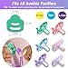 4 Pack Silicone Pacifier Clip Adapter Ring for Philips Avent Soothie, 100% Food-Grade Silicone Binky Clips Holder Adapter Rings Competible with Soothie, BPA-Free Soft Flexible Safe Durable, Green